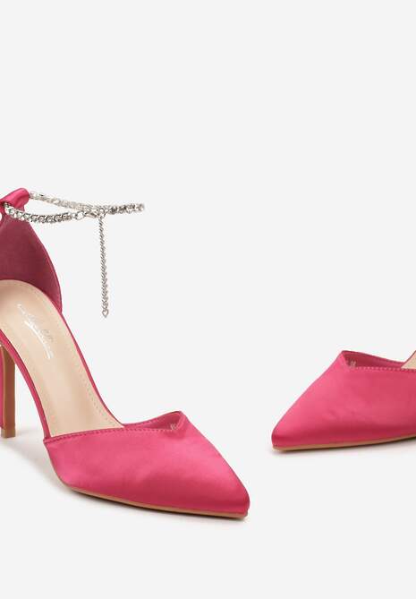 Fuksjowe Szpilki z Ozdobną Odpinaną Bransoletką wokół Kostki Xerania