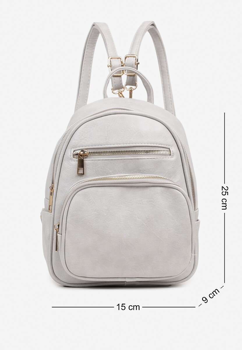 Biały Plecak z Ozdobnymi Suwakami Baniellea