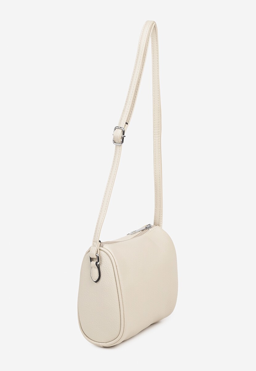 Jasnobeżowa Mała Torebka Listonoszka z Kieszeniami na Suwak Savirette