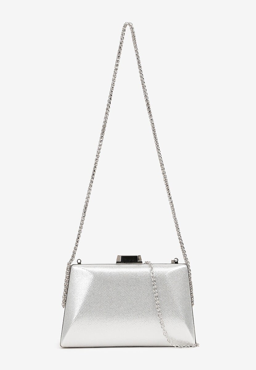 Czarna Torebka Kopertówka z Łańcuszkiem Ozdobiona Połyskiem Jalida