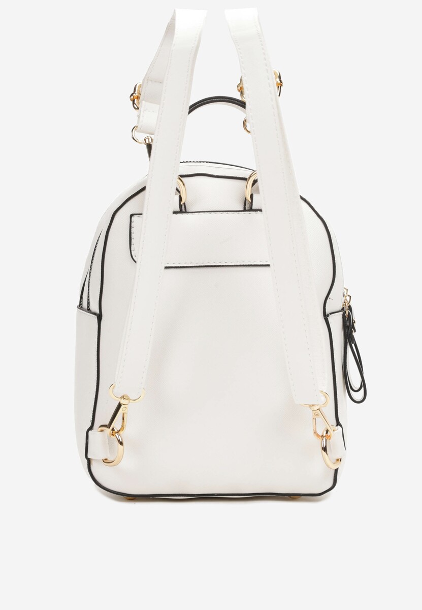 Biały Dwukomorowy Plecak z Imitacji Skóry Kinosa