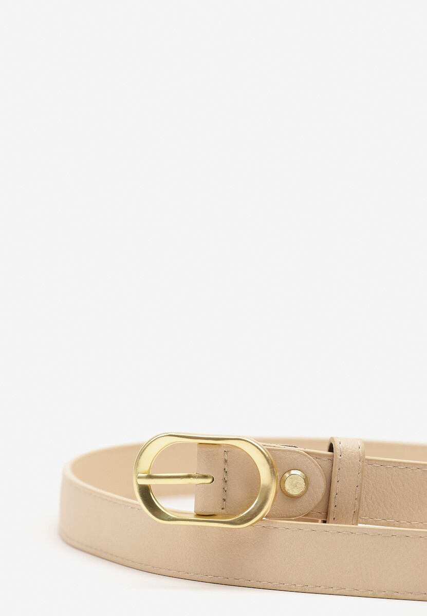 Jasnobeżowy Pasek Ozdobiony Zaokrągloną Klamrą Vozera