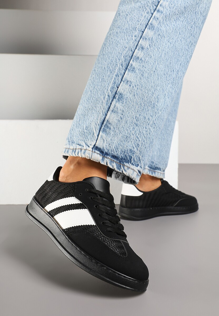 Białe Klasyczne Sneakersy Tenisówki na Półprzezroczystej Podeszwie Niniel