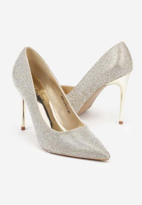 Złote Eleganckie Szpilki Ozdobione Cyrkoniami Anwedasa