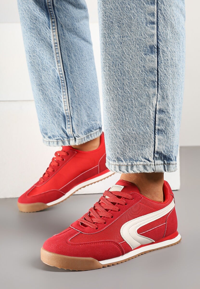 Czerwone Basicowe Sneakersy Ellimira