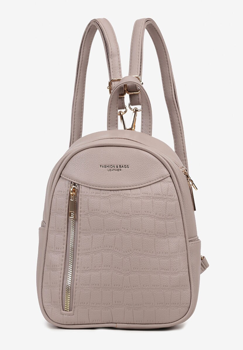 Ciemnoszary Plecak z Regulowanymi Szelkami Zapinany na Suwak Timanrre