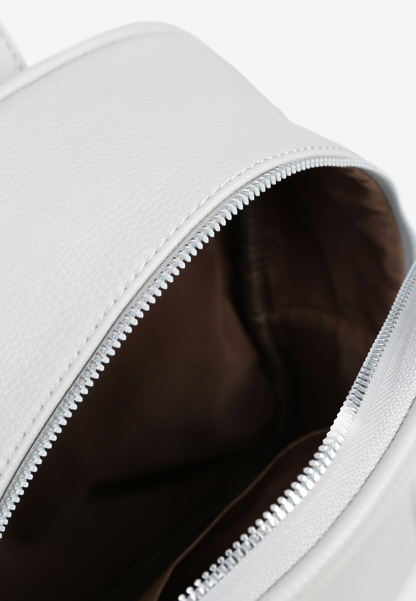 Szary Trapezowy Plecak z Suwakiem z Frędzlami Idassea