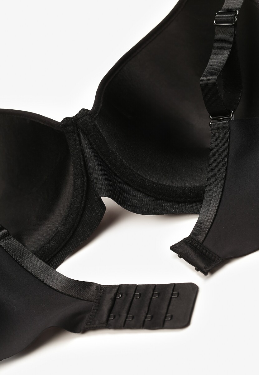 Czarno-Czerwony Biustonosz z Miseczkami Full Cup i Koronką Timapel