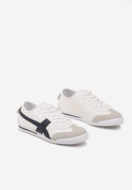 Biało-Granatowe Sneakersy Typu Kultowe Tenisówki Deliriel