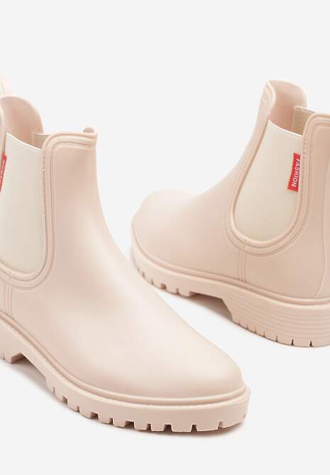 Beżowe Kalosze z Elastyczną Wstawką Erlexia