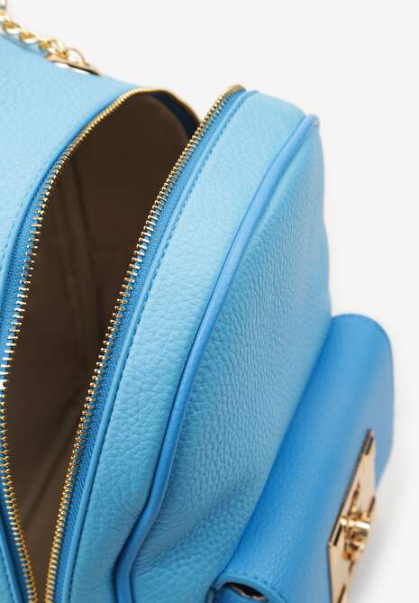 Niebieski Plecak ze Złotymi Wykończeniami i Łańcuchem wokół Rączki Jianula