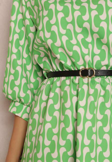 Zielona Sukienka z Paskiem Kaliphae