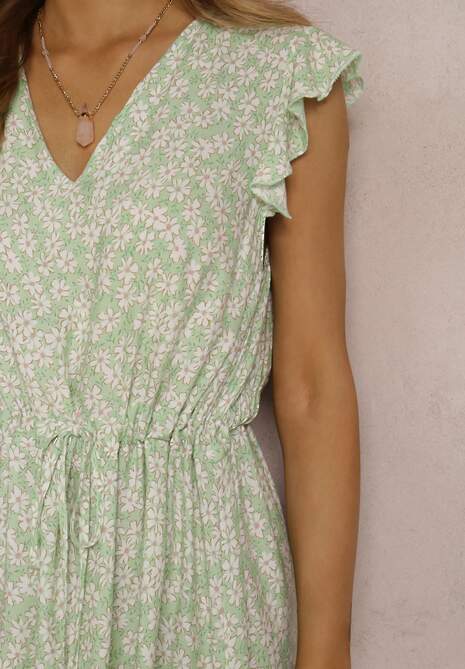 Jasnozielona Sukienka z Wiskozy Yvess