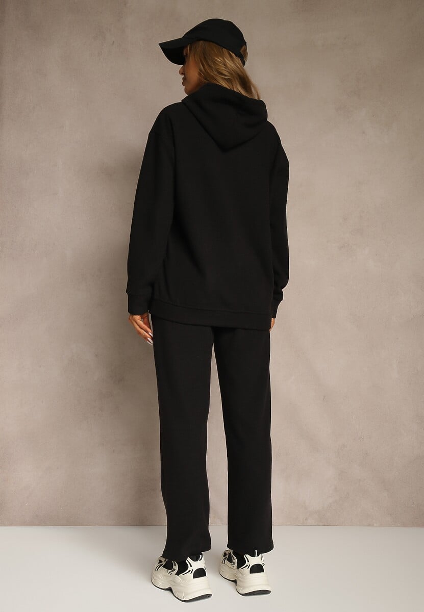 Czarny 2-częściowy Komplet Dresowy z Bluzą i Spodniami Orifira