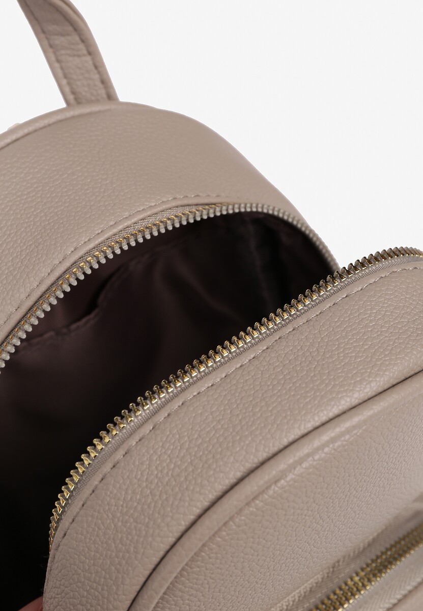 Beżowy   Casualowy Plecak z Regulowanymi Odpinanymi Paskami Nelarise