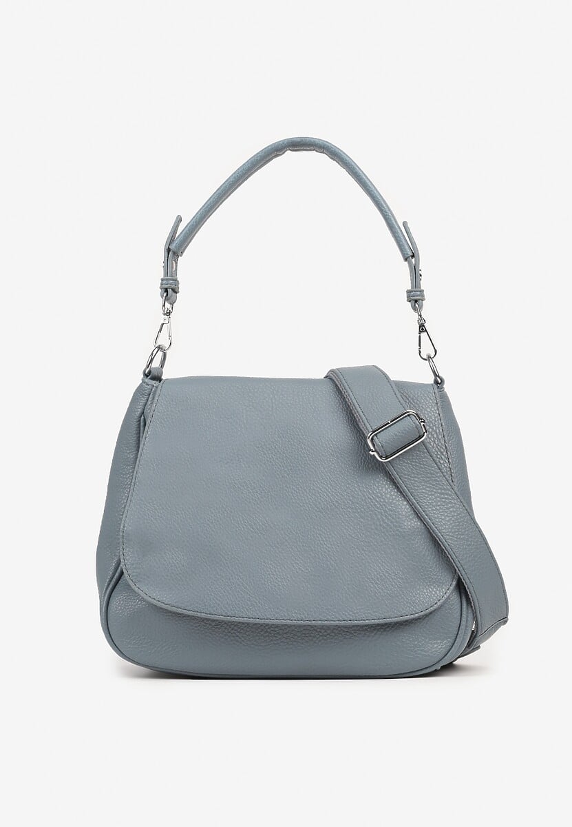 Żółta Torebka z Klapą w Stylu Listonoszki z Paskiem i Rączką Malurelle