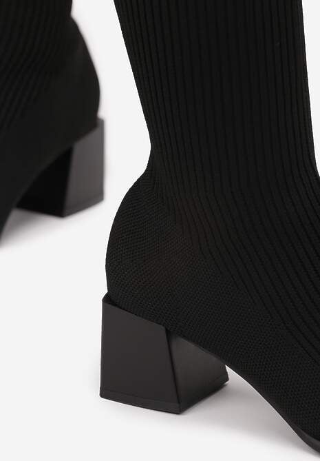 Czarne Kozaki z Elastyczną Cholewką Timerine