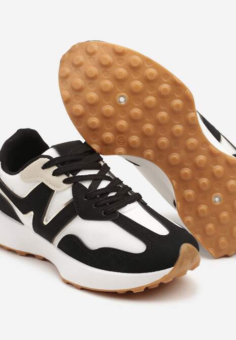 Czarne Sneakersy Ozdobione Geometrycznym Motywem Zdivena