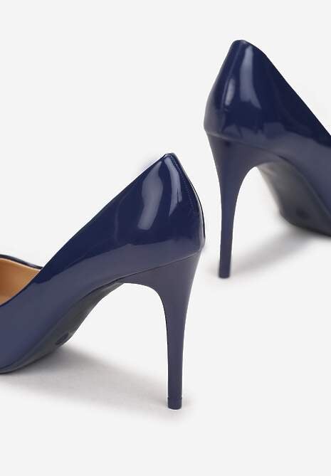 Granatowe Szpilki Lakierowane Goiphia