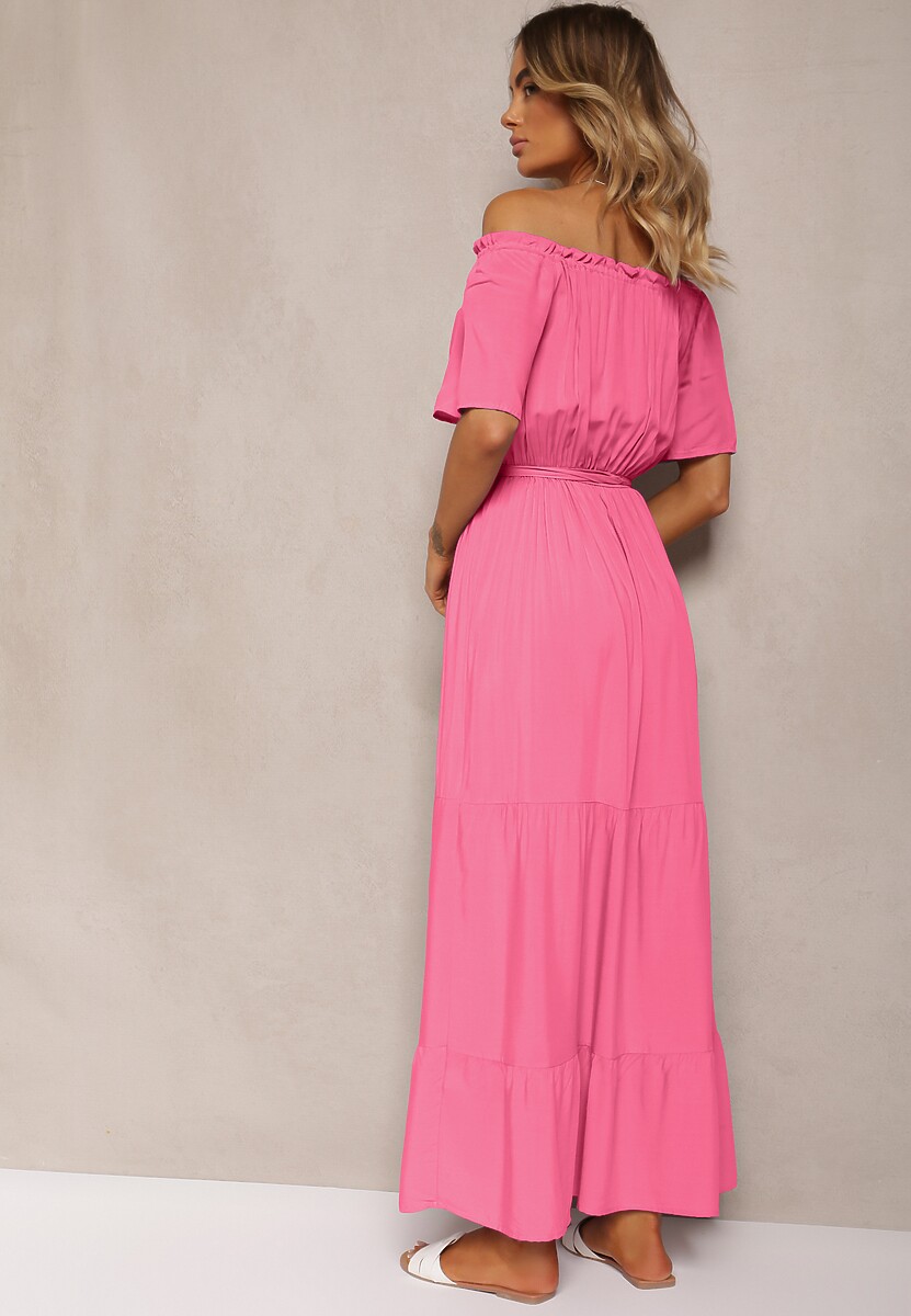 Ciemnoróżowa Sukienka z Wiskozy Phoebiolea