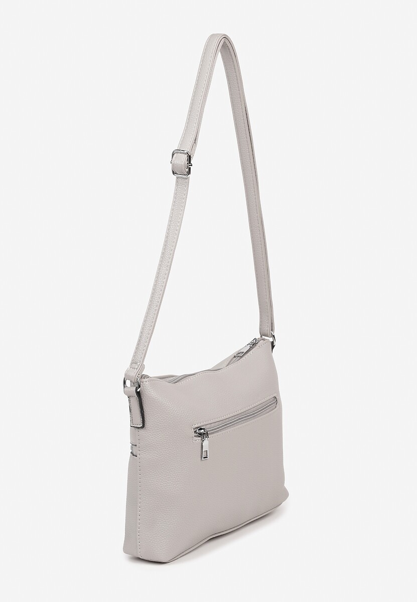 Szara Torebka z Suwakami na Regulowanym Pasku Malovia