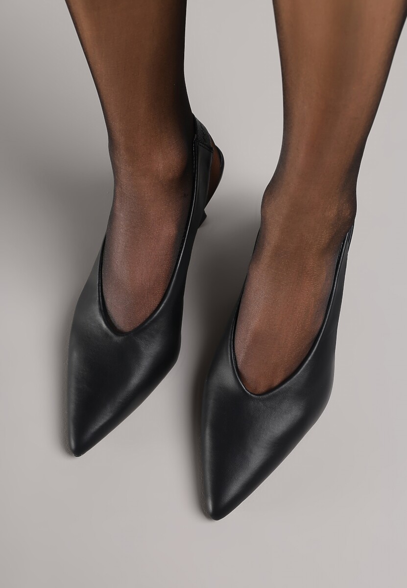 Czarne Czółenka Sandały Vices na Kaczuszce Typu Slingback Liluriela