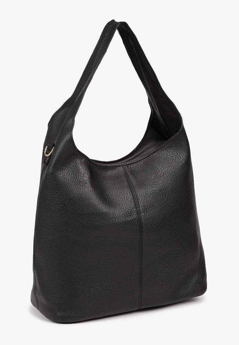 Czarna Klasyczna Torebka Hobo z Kosmetyczką i Paskiem Crossbody Fesulea