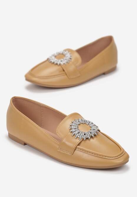 Ciemnobeżowe Mokasyny Lizzi