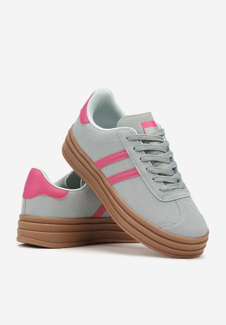 Niebiesko-Różowe Klasyczne Sneakersy na Niewysokiej Platformie Terilee