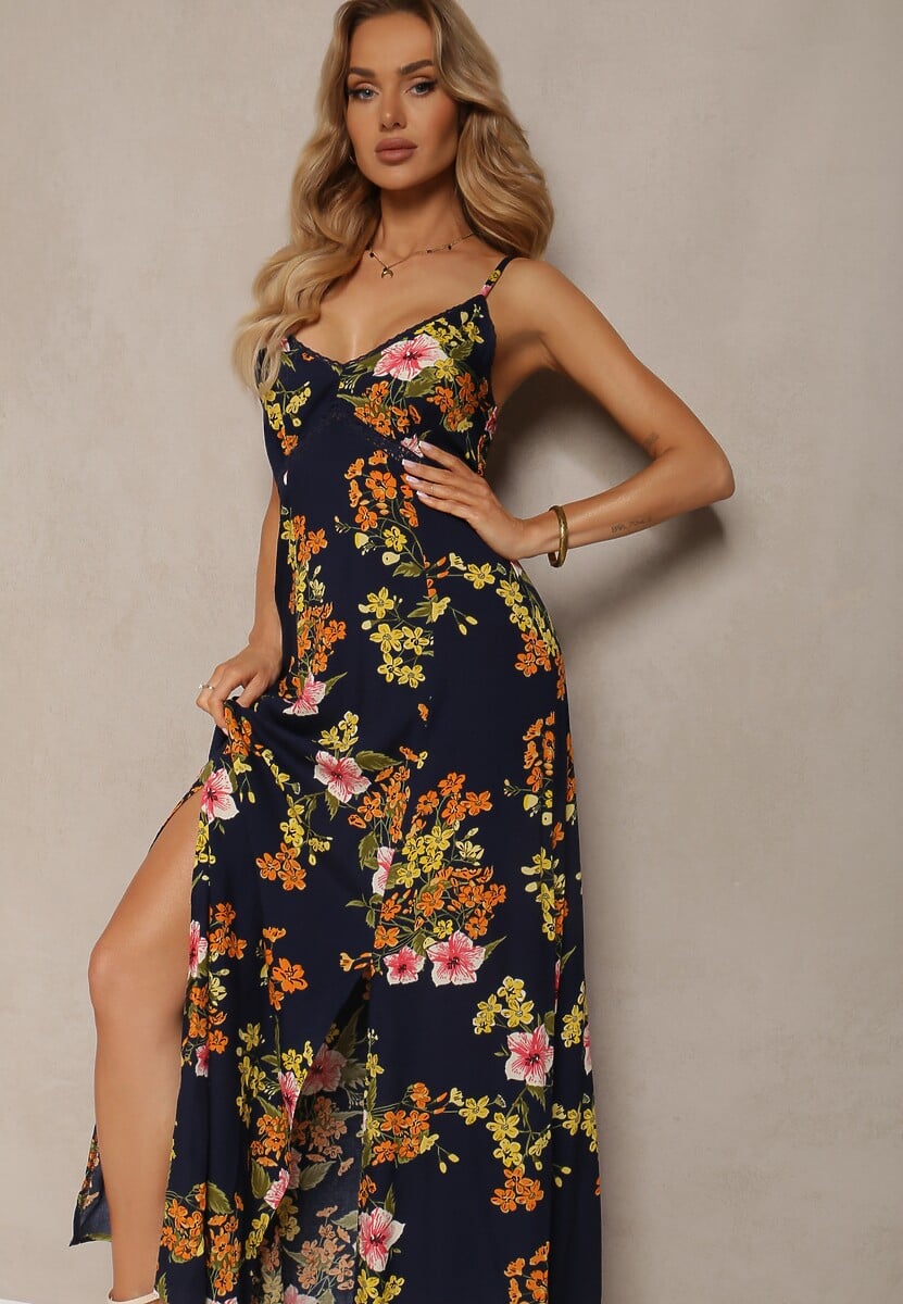 Granatowa Sukienka Chenelena