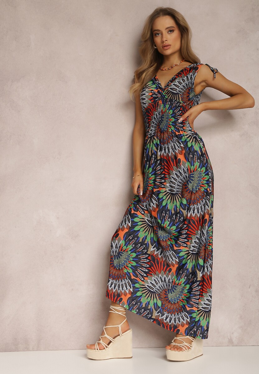 Granatowo-Pomarańczowa Sukienka Phaedrina