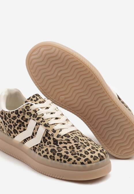Panterkowe Sneakersy Tenisówki Ozdobione Paskami Falovinia