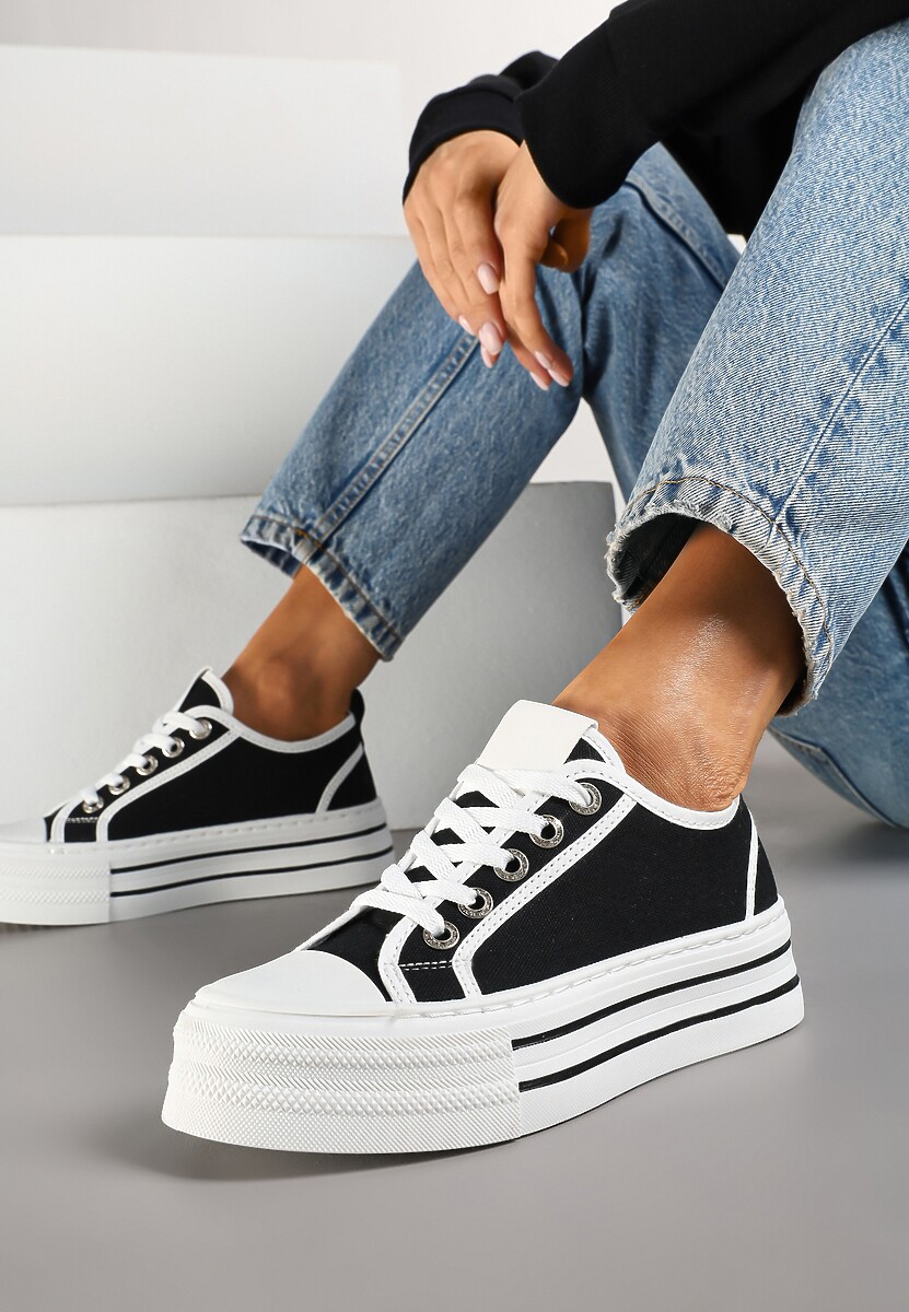 Panterkowe Trampki na Niskiej Platformie Ozdobione Cyrkoniami Felelith