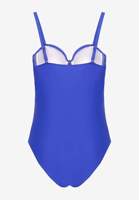 Niebieski Strój Kąpielowy z Ozdobnym Wiązaniem Temelea