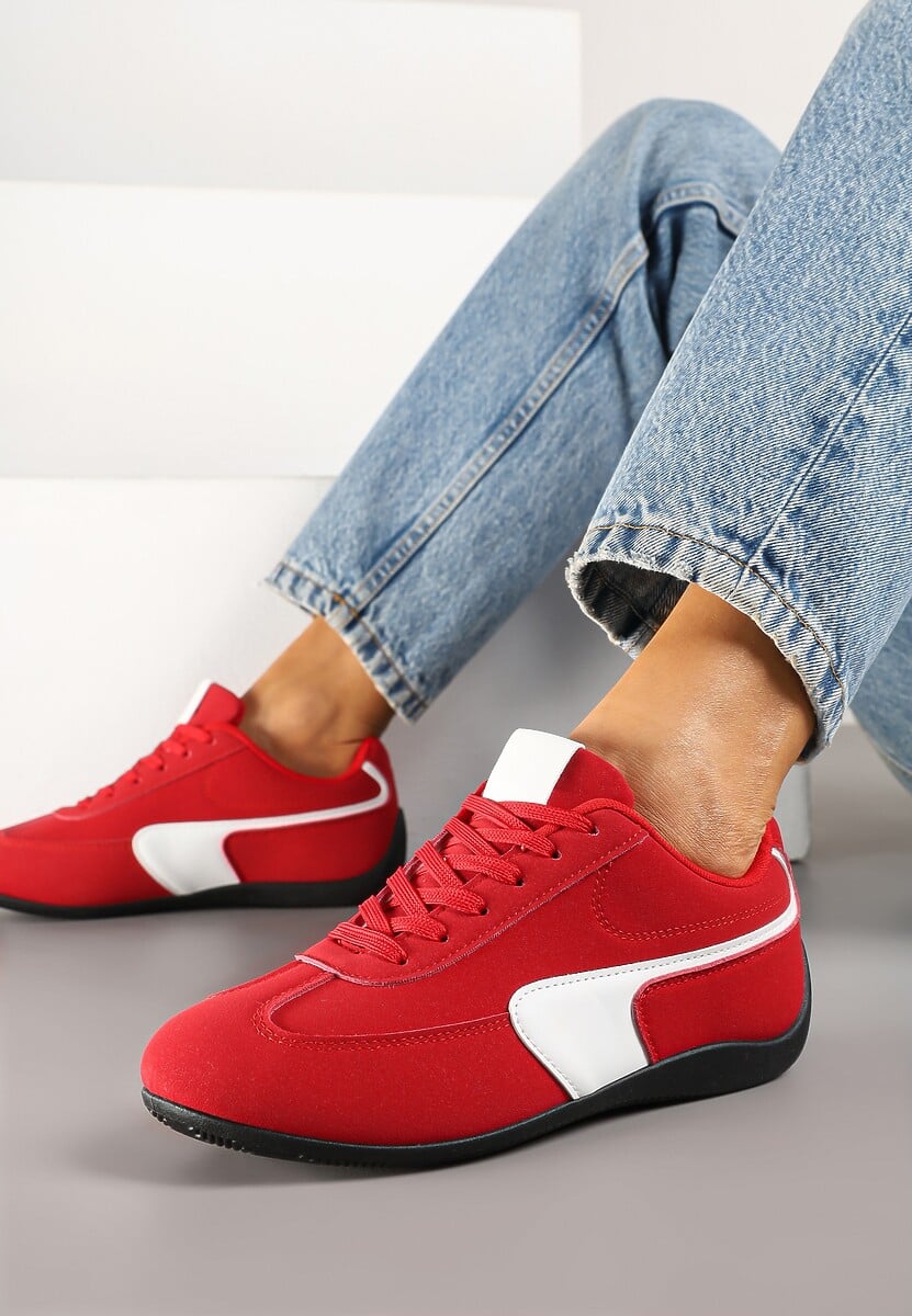 Beżowe Sneakersy Typu Klasyczne Tenisówki Zelritia