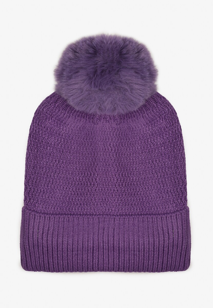 Fioletowa Czapka Ozdobiona Pomponem Kulame