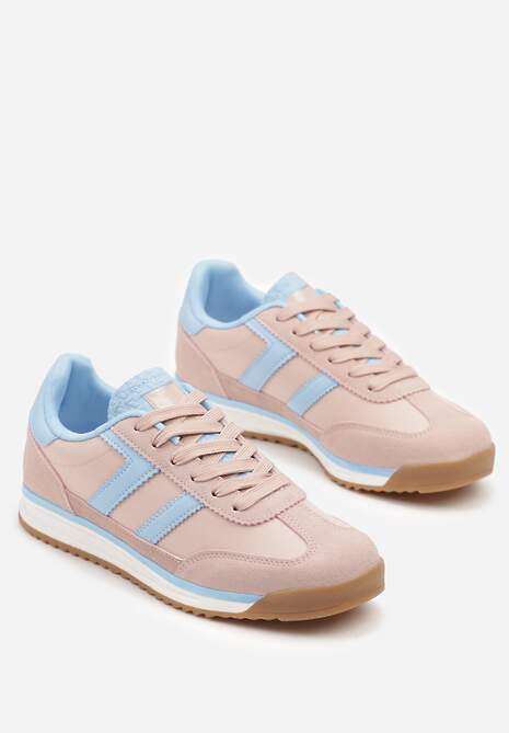 Różowo-Niebieskie Sneakersy z Geometrycznym Wzorem Eravania