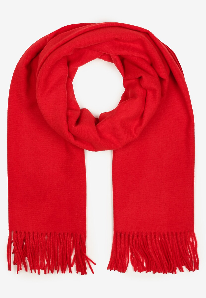 Niebieski Szalik z Wiskozą Bawełną i Frędzlami Siathlin