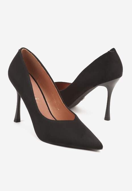 Czarne Klasyczne Szpilki Vices z Wkładką ze Skóry Naturalnej Alondie