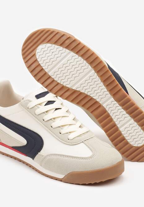 Beżowo-Szare Basicowe Sneakersy Ellimira