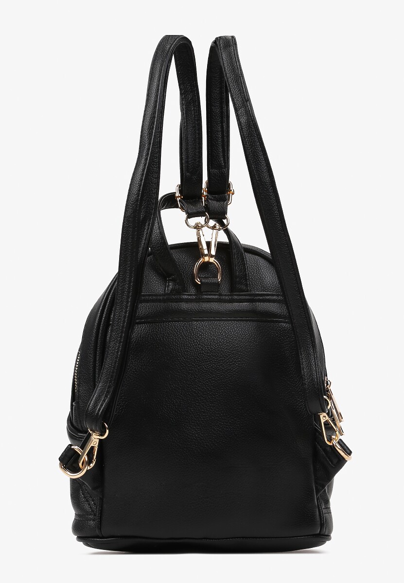 Czarny Mały Plecak Miejski z Pikowaniem Skeralla