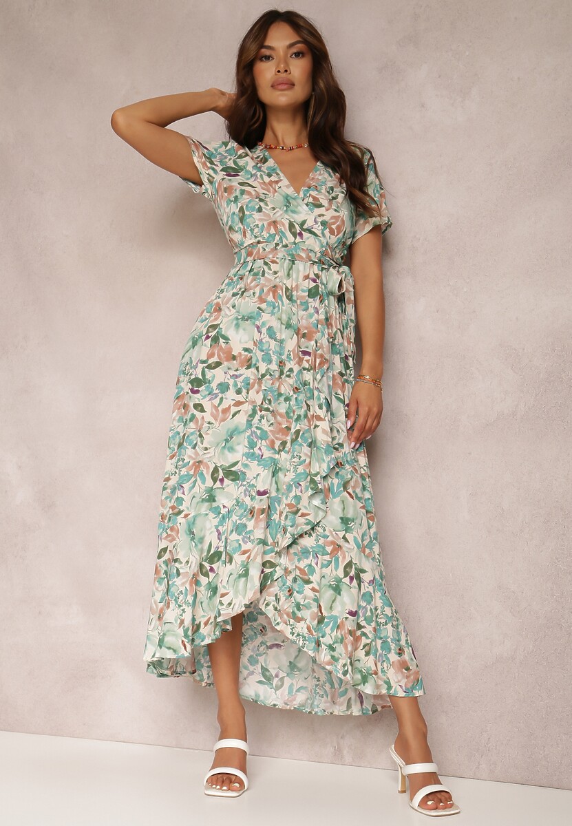 Zielono-Beżowa Sukienka Nolwyn