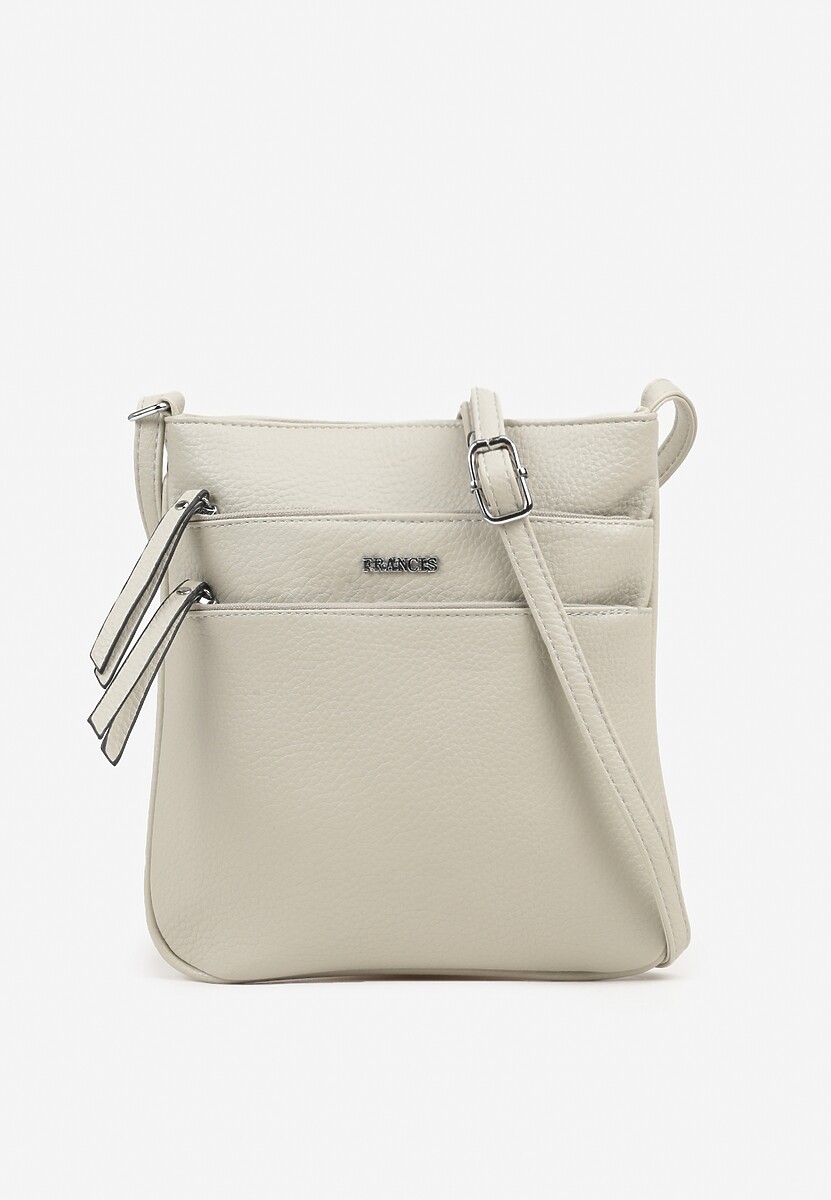 Jasnoszara Torebka Typu Listonoszka z Zasuwanymi Kieszeniami Silatea