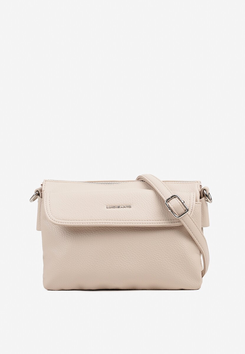 Beżowa Torebka Typu Listonoszka w Klasycznym Stylu Izamara