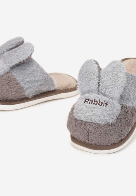 Brązowe Kapcie z Uszami Królika Zarmo