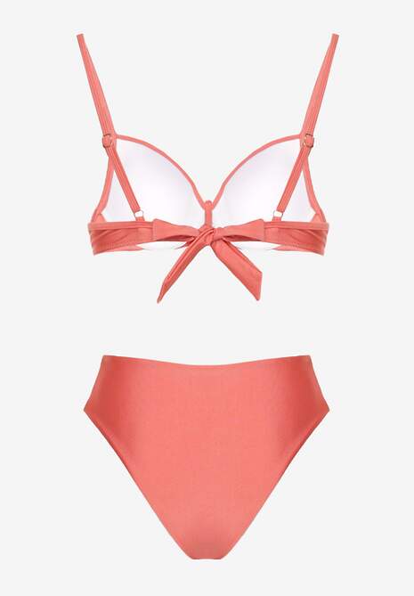 Czerwone Bikini Majtki Figi i Biustonosz z Metaliczną Ozdobą Kinalenna