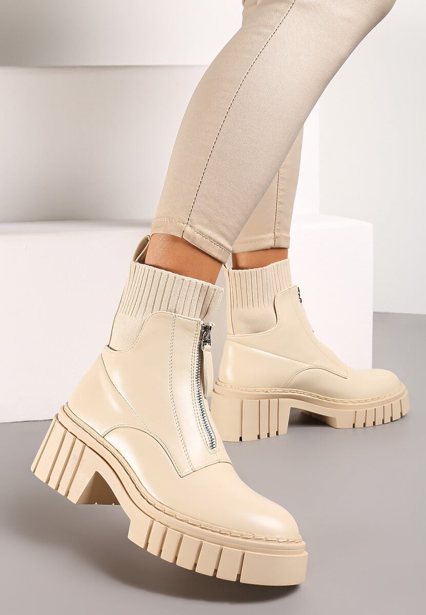 Beżowe Botki Hislop