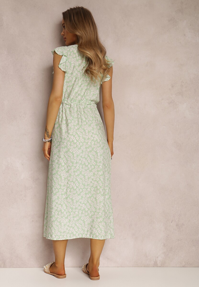 Jasnozielona Sukienka z Wiskozy Yvess