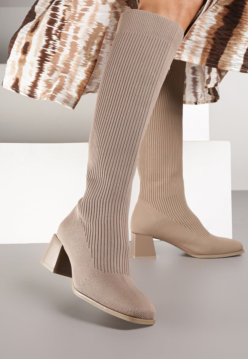 Czarne Kozaki z Elastyczną Cholewką Timerine