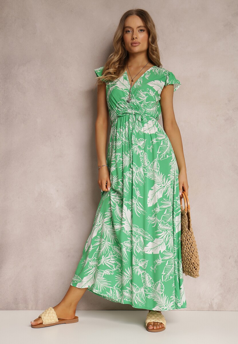 Zielona Sukienka z Paskiem Panovera